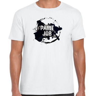 Paint Job Original Logo Tee Black on White.  Thumbnail